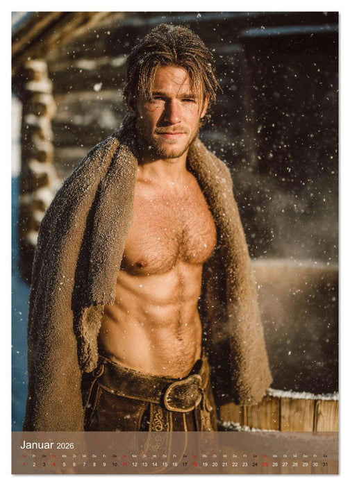 SEXY BURSCHEN - Bayerische Männer nackt in Lederhose (CALVENDO Premium Wandkalender 2026)