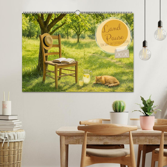 Land Pause - Ein Jahr im Cottagegarten (CALVENDO Wandkalender 2026)