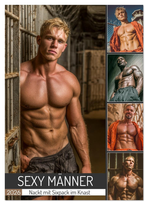 SEXY MÄNNER - Nackt mit Sixpack im Knast (CALVENDO Wandkalender 2026)