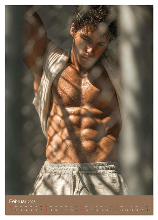 SEXY MÄNNER - Nackt mit Sixpack im Knast (CALVENDO Wandkalender 2026)