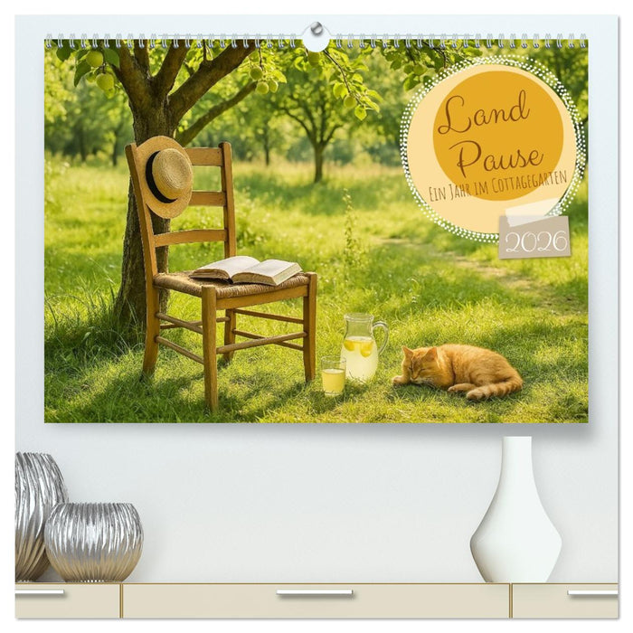 Land Pause - Ein Jahr im Cottagegarten (CALVENDO Premium Wandkalender 2026)
