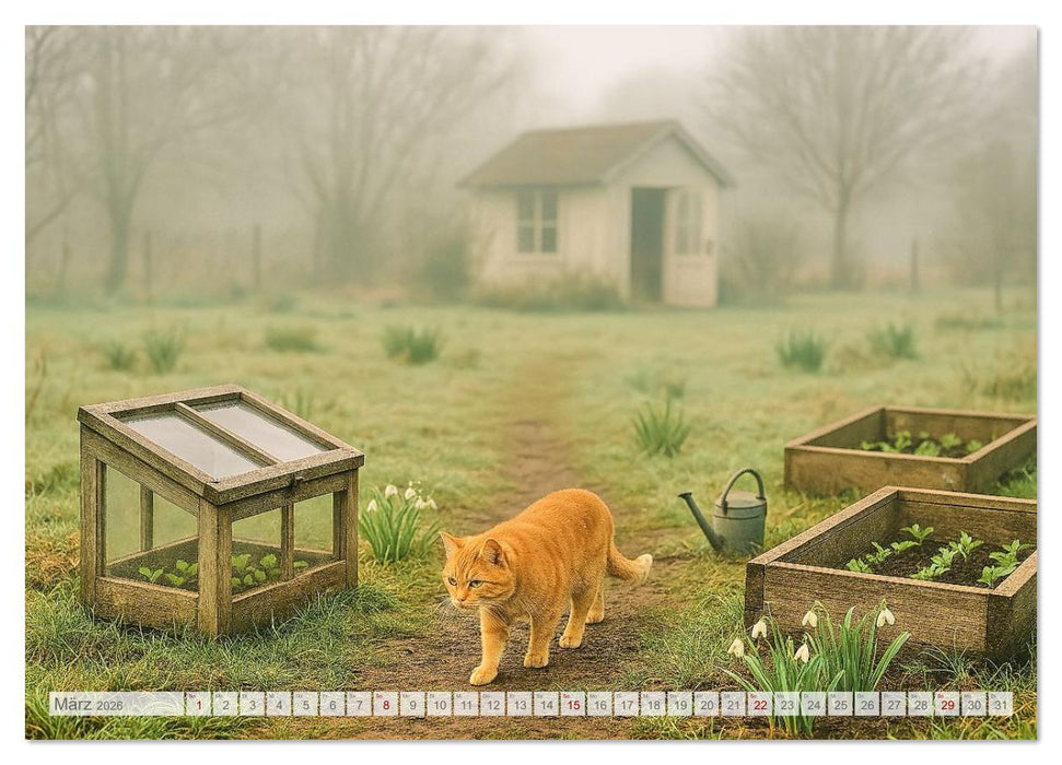 Land Pause - Ein Jahr im Cottagegarten (CALVENDO Premium Wandkalender 2026)