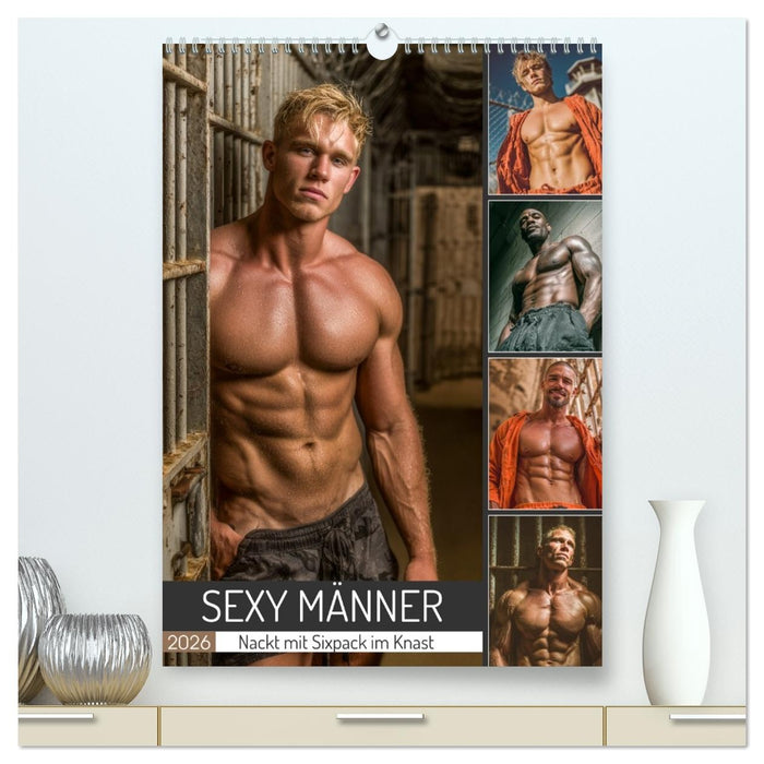 SEXY MÄNNER - Nackt mit Sixpack im Knast (CALVENDO Premium Wandkalender 2026)