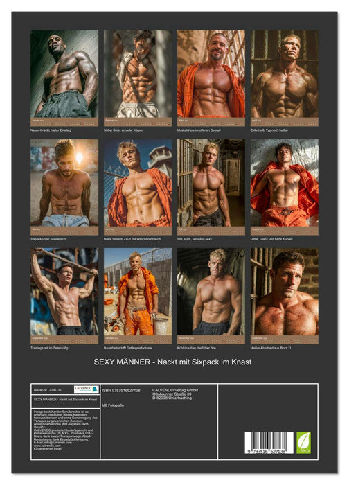 SEXY MÄNNER - Nackt mit Sixpack im Knast (CALVENDO Premium Wandkalender 2026)