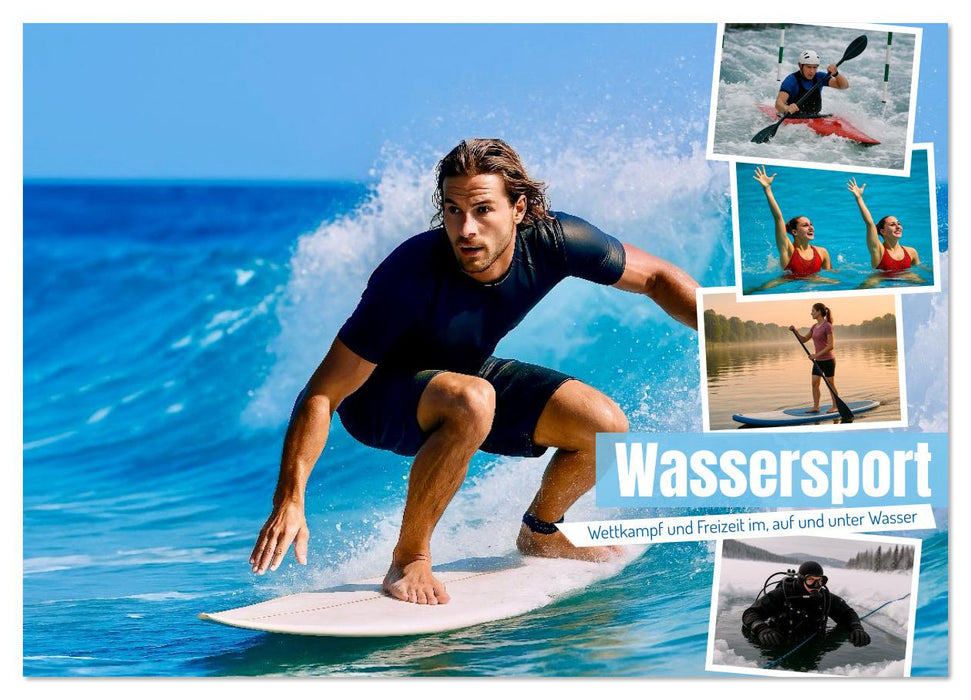 Wassersport. Wettkampf und Freizeit im, auf und unter Wasser (CALVENDO Wandkalender 2026)