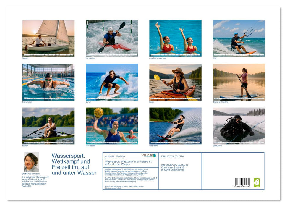 Wassersport. Wettkampf und Freizeit im, auf und unter Wasser (CALVENDO Wandkalender 2026)