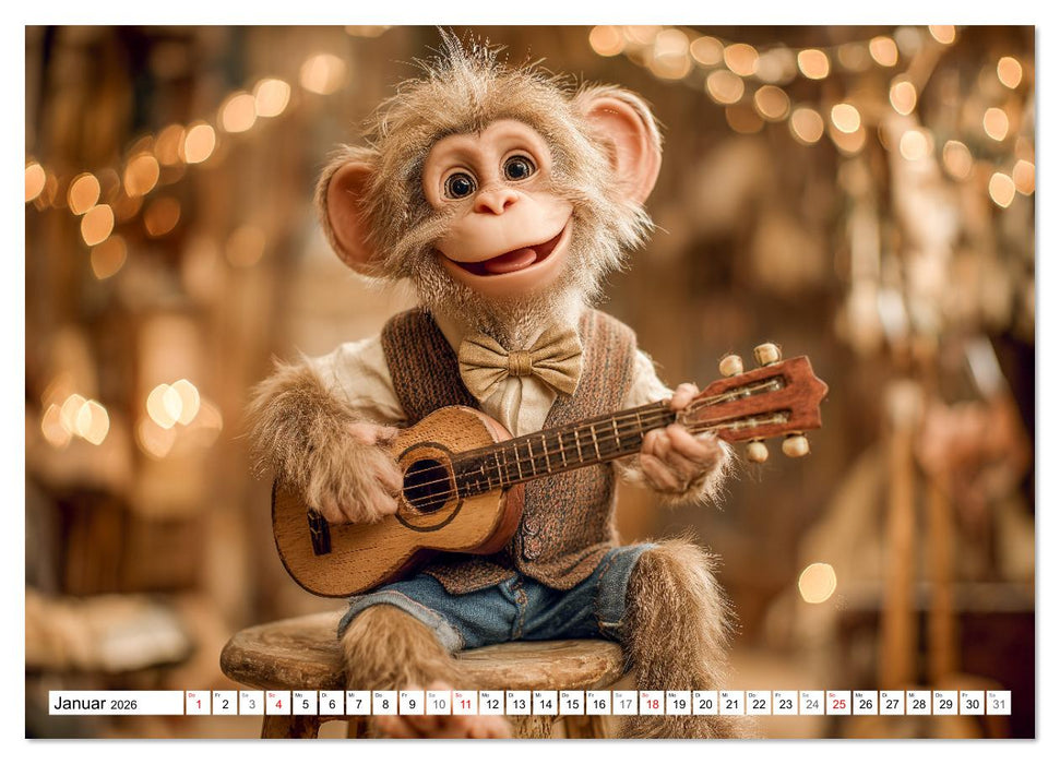 Affentheater - Kinderkalender mit lustigen Affen in verschiedenen Berufen (CALVENDO Wandkalender 2026)