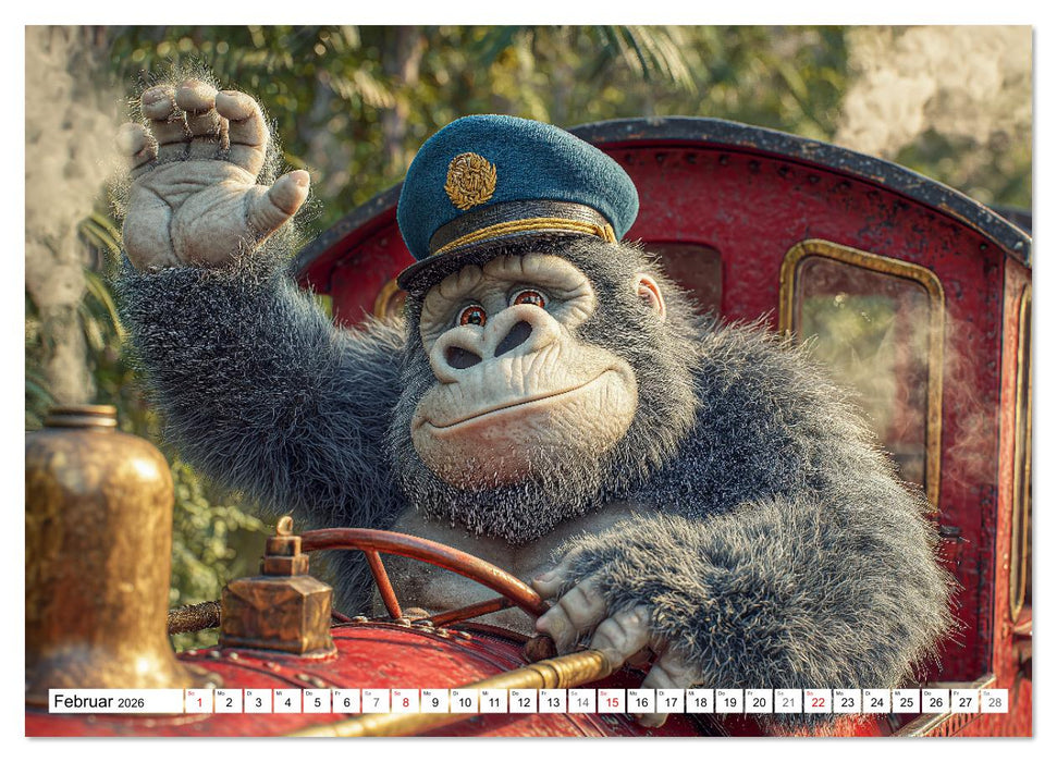 Affentheater - Kinderkalender mit lustigen Affen in verschiedenen Berufen (CALVENDO Wandkalender 2026)