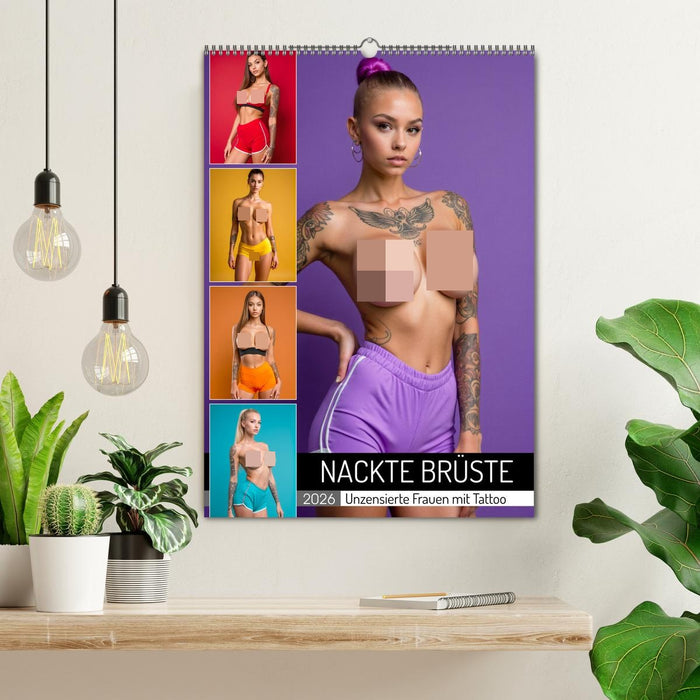 NACKTE BRÜSTE - Unzensierte Frauen mit Tattoo (CALVENDO Wandkalender 2026)