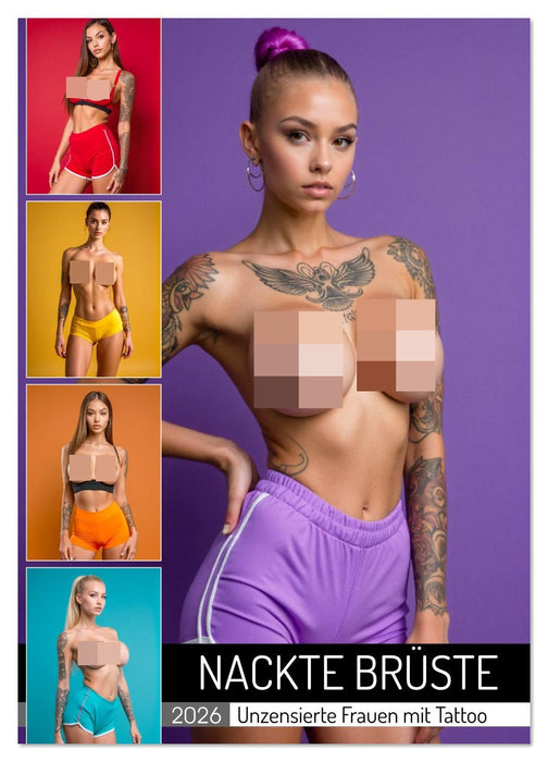 NACKTE BRÜSTE - Unzensierte Frauen mit Tattoo (CALVENDO Wandkalender 2026)