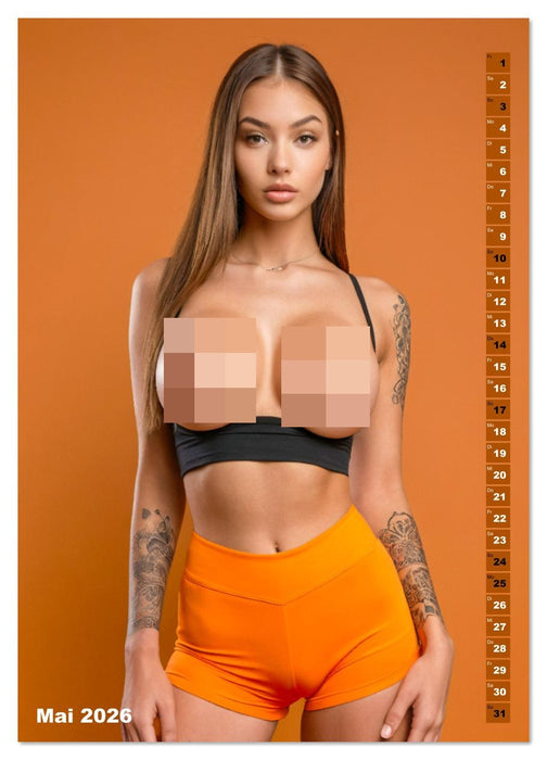 NACKTE BRÜSTE - Unzensierte Frauen mit Tattoo (CALVENDO Wandkalender 2026)