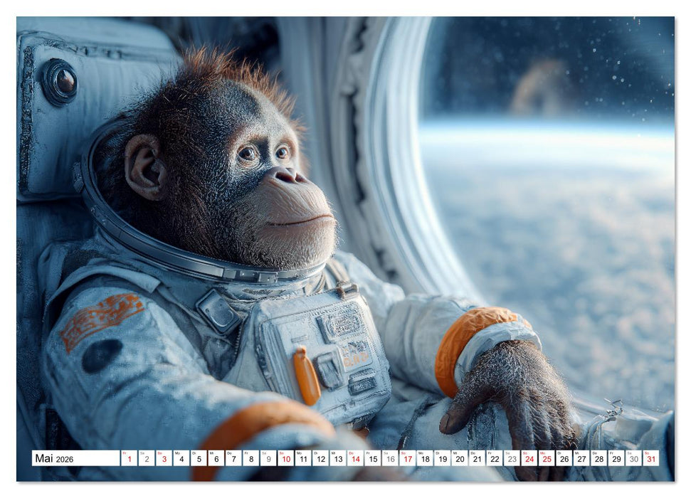 Affentheater - Kinderkalender mit lustigen Affen in verschiedenen Berufen (CALVENDO Premium Wandkalender 2026)
