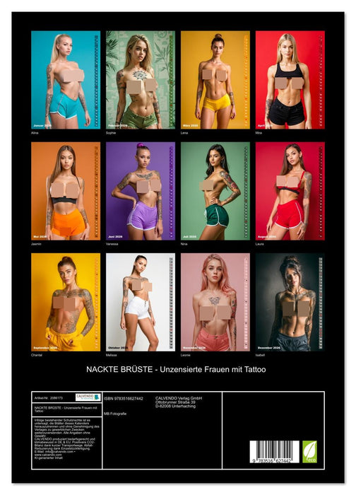 NACKTE BRÜSTE - Unzensierte Frauen mit Tattoo (CALVENDO Premium Wandkalender 2026)