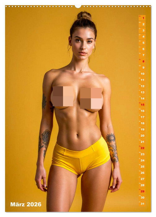NACKTE BRÜSTE - Unzensierte Frauen mit Tattoo (CALVENDO Premium Wandkalender 2026)