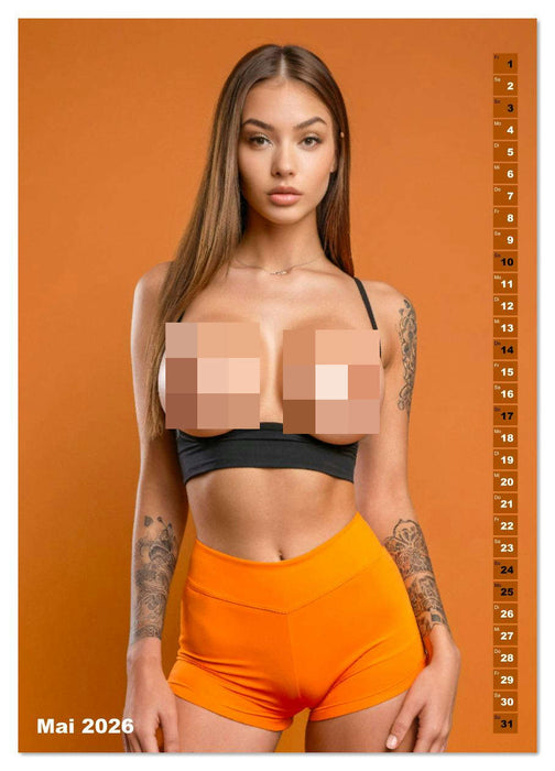 NACKTE BRÜSTE - Unzensierte Frauen mit Tattoo (CALVENDO Premium Wandkalender 2026)
