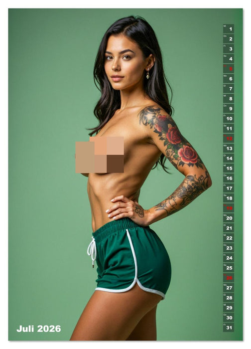 NACKTE BRÜSTE - Unzensierte Frauen mit Tattoo (CALVENDO Premium Wandkalender 2026)