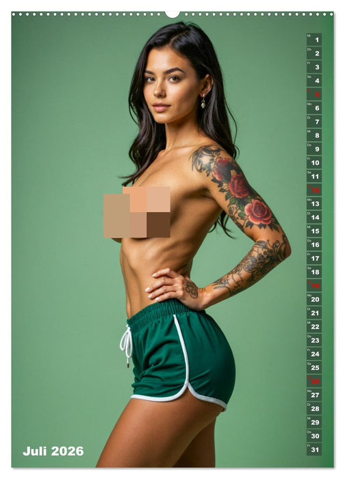 NACKTE BRÜSTE - Unzensierte Frauen mit Tattoo (CALVENDO Premium Wandkalender 2026)