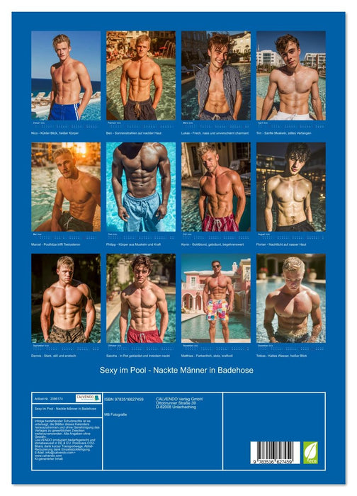 Sexy im Pool - Nackte Männer in Badehose (CALVENDO Premium Wandkalender 2026)
