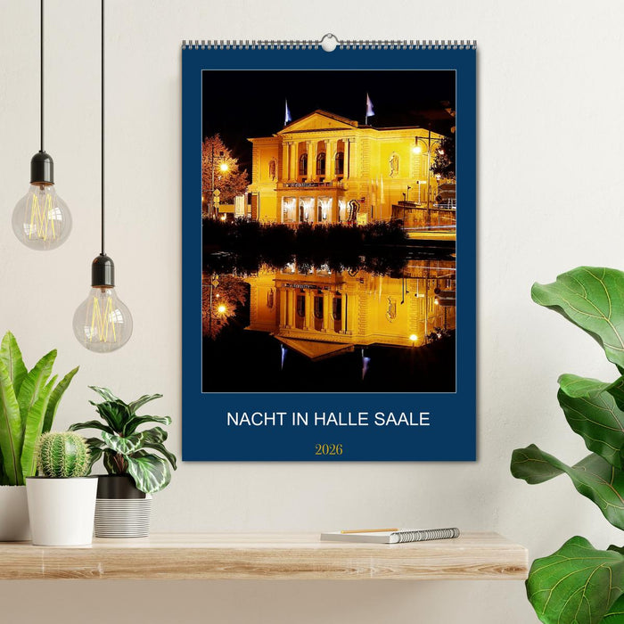 NACHT IN HALLE SAALE (CALVENDO Wandkalender 2026)