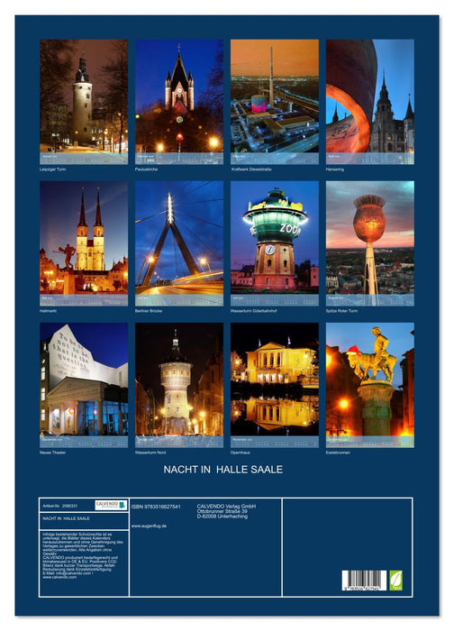 NACHT IN HALLE SAALE (CALVENDO Wandkalender 2026)