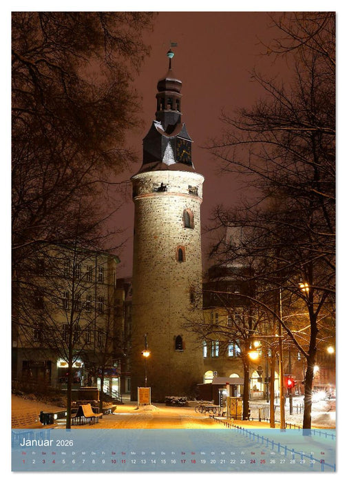 NACHT IN HALLE SAALE (CALVENDO Wandkalender 2026)