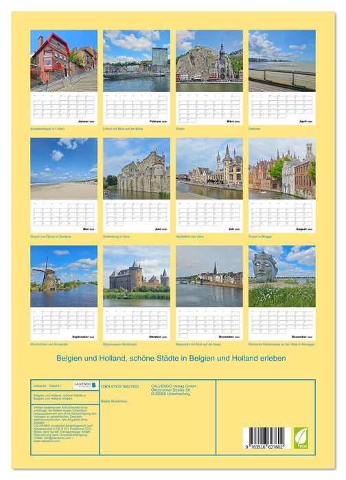 Belgien und Holland, schöne Städte in Belgien und Holland erleben (CALVENDO Premium Wandkalender 2026)