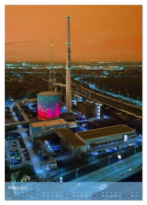 NACHT IN HALLE SAALE (CALVENDO Premium Wandkalender 2026)