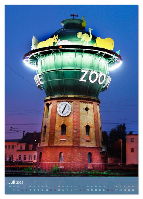 NACHT IN HALLE SAALE (CALVENDO Premium Wandkalender 2026)