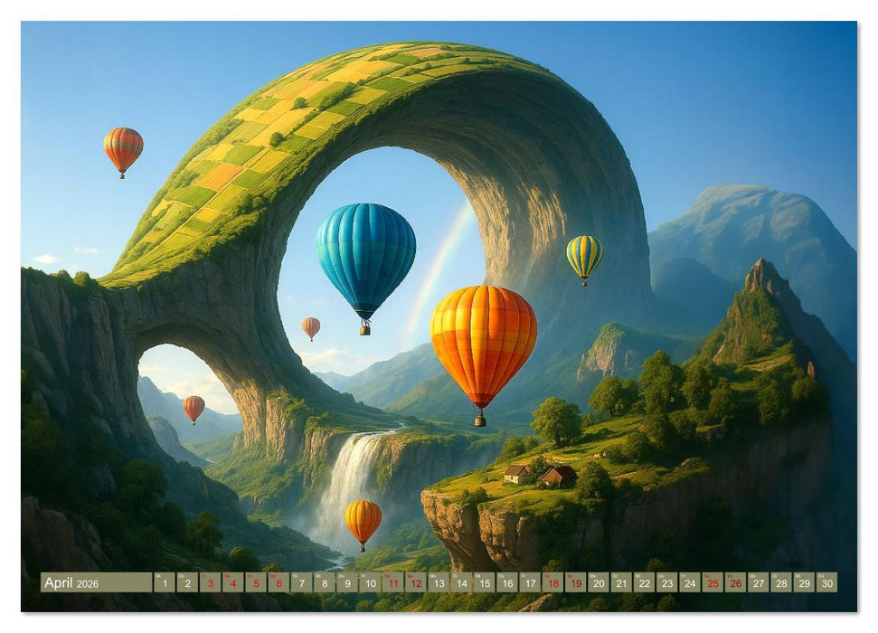 Ballonfahrt durch surreale Welten (CALVENDO Wandkalender 2026)