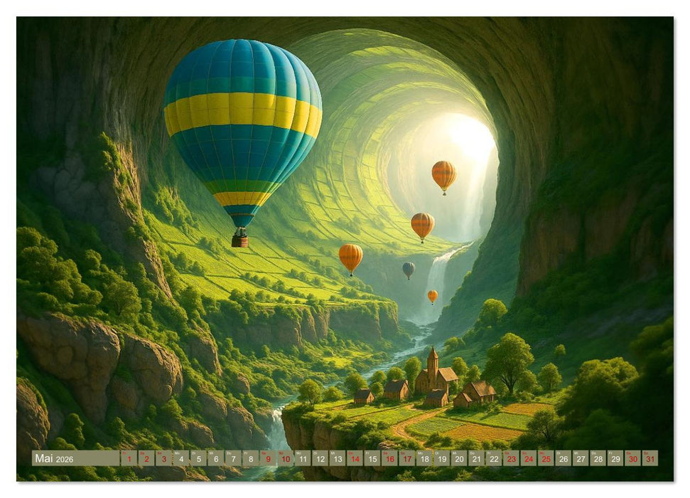 Ballonfahrt durch surreale Welten (CALVENDO Wandkalender 2026)