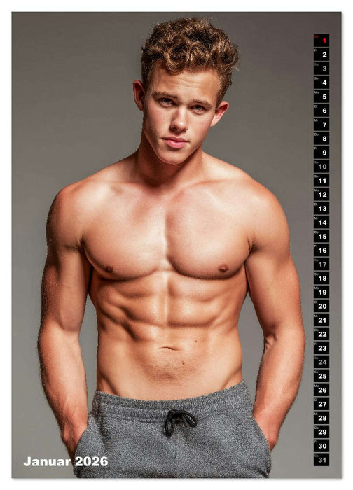 JUNG, SEXY, UNZENSIERT - Männer nackt in Shorts (CALVENDO Wandkalender 2026)