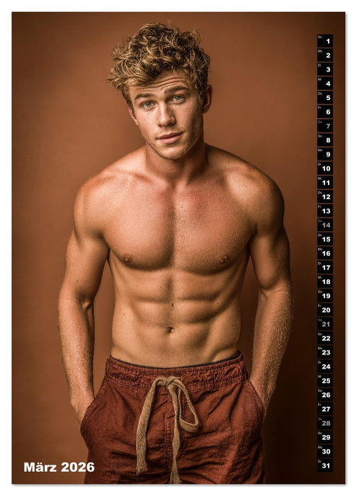 JUNG, SEXY, UNZENSIERT - Männer nackt in Shorts (CALVENDO Wandkalender 2026)
