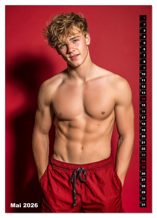 JUNG, SEXY, UNZENSIERT - Männer nackt in Shorts (CALVENDO Wandkalender 2026)
