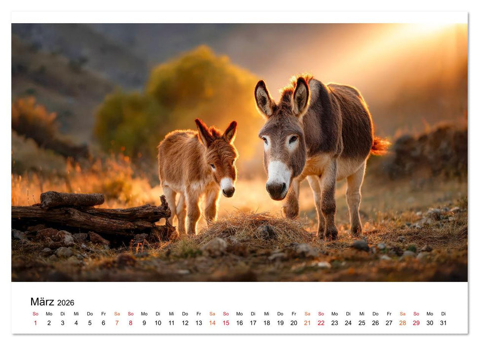 Esel - sanfte Seelen, große Ohren (CALVENDO Wandkalender 2026)