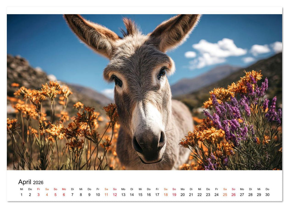 Esel - sanfte Seelen, große Ohren (CALVENDO Wandkalender 2026)