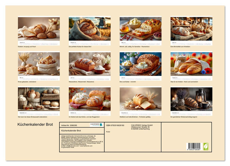 Küchenkalender Brot (CALVENDO Wandkalender 2026)