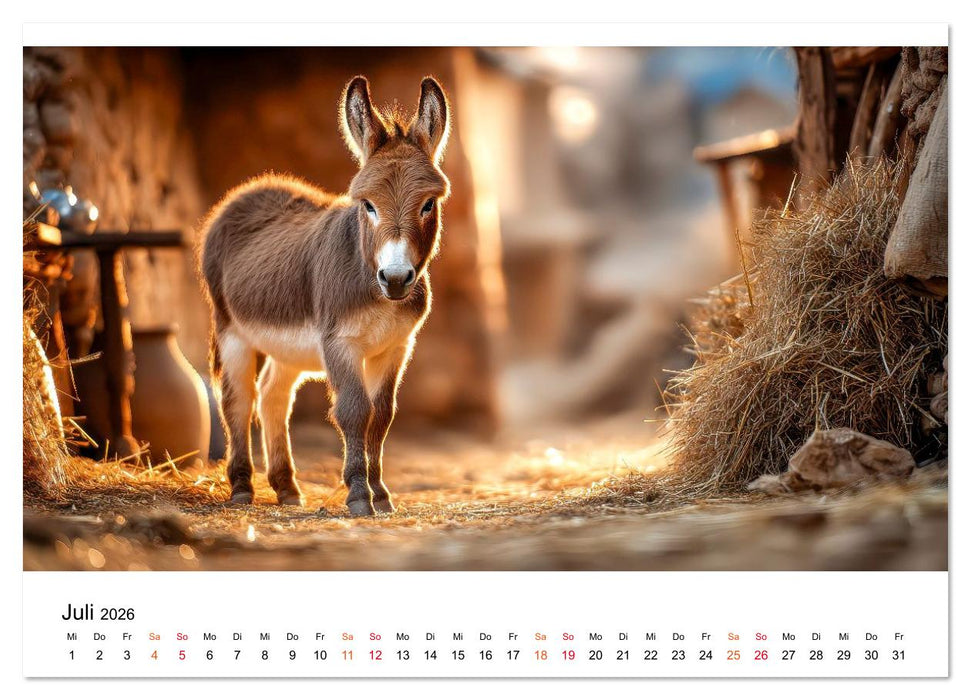 Esel - sanfte Seelen, große Ohren (CALVENDO Premium Wandkalender 2026)