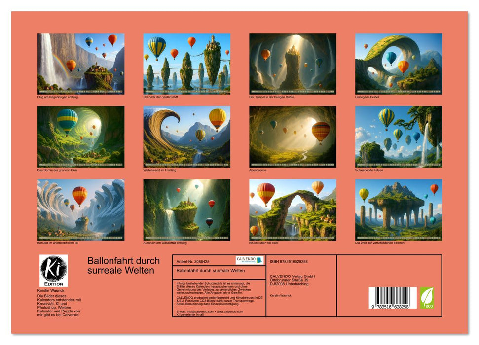 Ballonfahrt durch surreale Welten (CALVENDO Premium Wandkalender 2026)