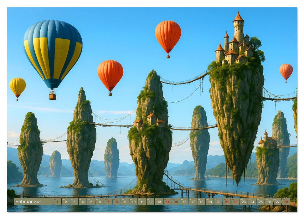 Ballonfahrt durch surreale Welten (CALVENDO Premium Wandkalender 2026)