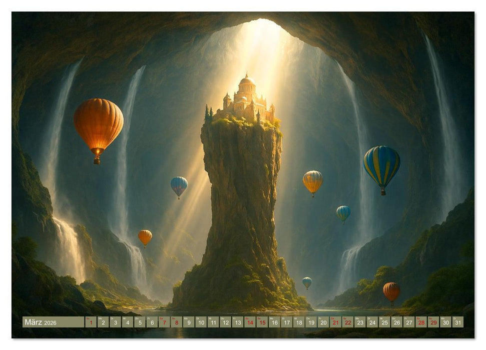 Ballonfahrt durch surreale Welten (CALVENDO Premium Wandkalender 2026)