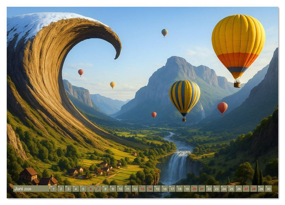 Ballonfahrt durch surreale Welten (CALVENDO Premium Wandkalender 2026)