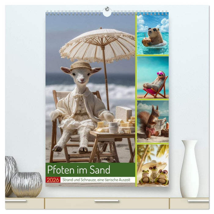 Pfoten im Sand (CALVENDO Premium Wandkalender 2026)