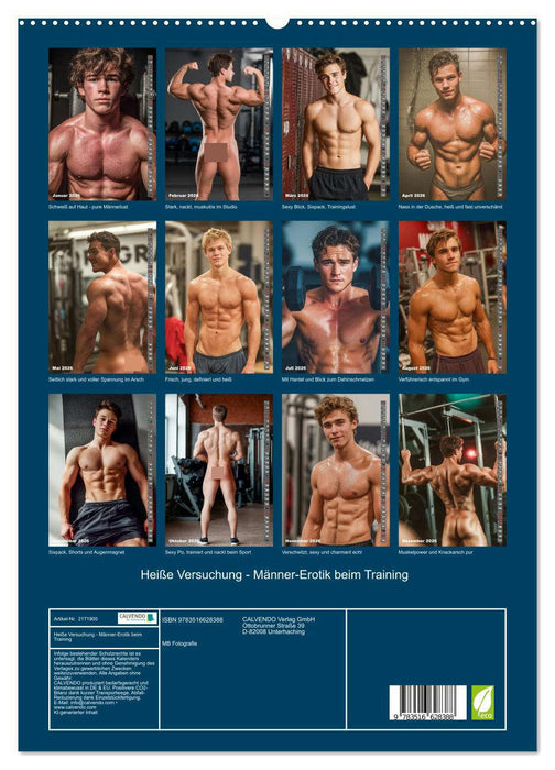 Heiße Versuchung - Männer-Erotik beim Training (CALVENDO Premium Wandkalender 2026)