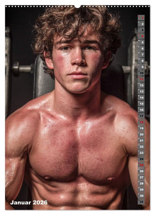 Heiße Versuchung - Männer-Erotik beim Training (CALVENDO Premium Wandkalender 2026)