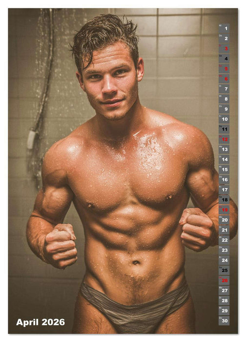 Heiße Versuchung - Männer-Erotik beim Training (CALVENDO Premium Wandkalender 2026)