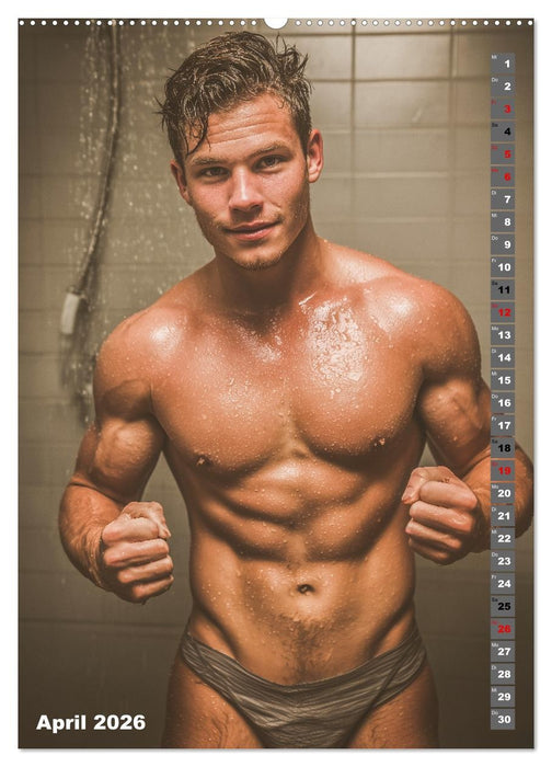 Heiße Versuchung - Männer-Erotik beim Training (CALVENDO Premium Wandkalender 2026)