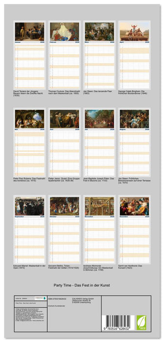 Party Time - Das Fest in der Kunst (CALVENDO Familienplaner 2026)