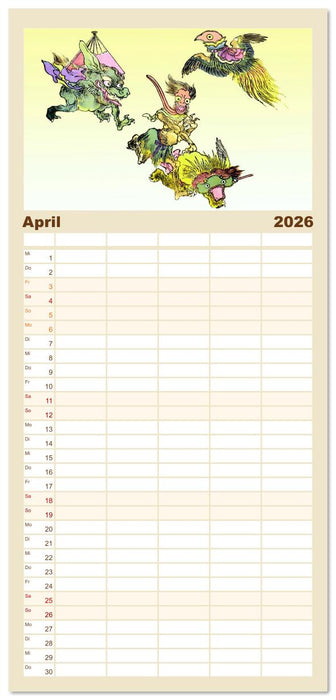 Kawanabe Kyosai - Einhundert Dämonen (CALVENDO Familienplaner 2026)