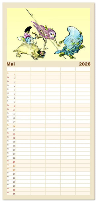 Kawanabe Kyosai - Einhundert Dämonen (CALVENDO Familienplaner 2026)