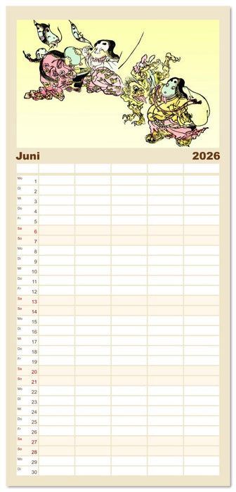 Kawanabe Kyosai - Einhundert Dämonen (CALVENDO Familienplaner 2026)